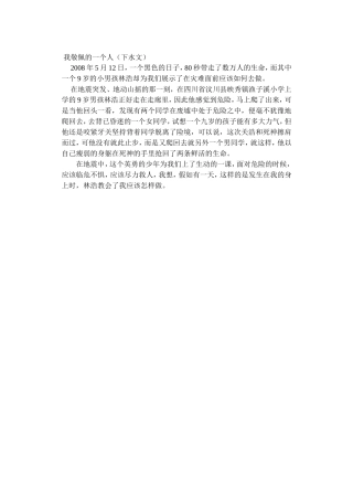 我敬佩的一个人