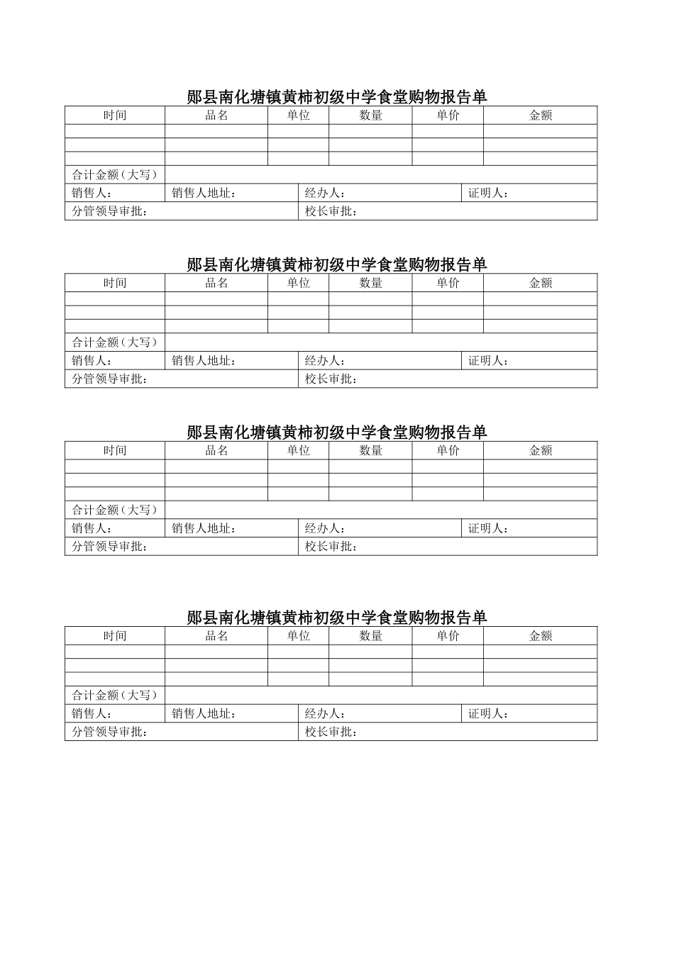 食堂购物报告单_第1页