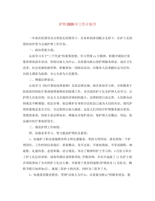 护师年工作计划书