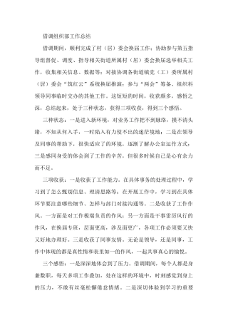 借调组织部工作总结