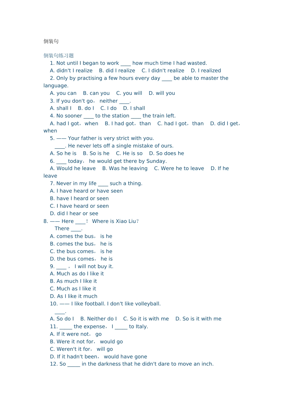 英语倒装句应用_第1页
