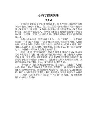小荷才露尖尖角