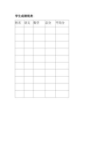 学生成绩统表