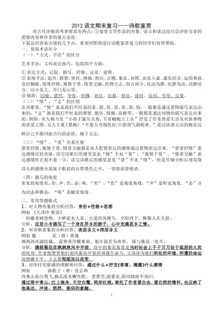 诗歌鉴赏技讲义