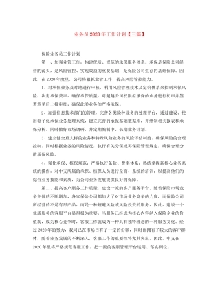 业务员年工作计划【三篇】
