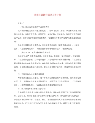 商务局年普法工作计划