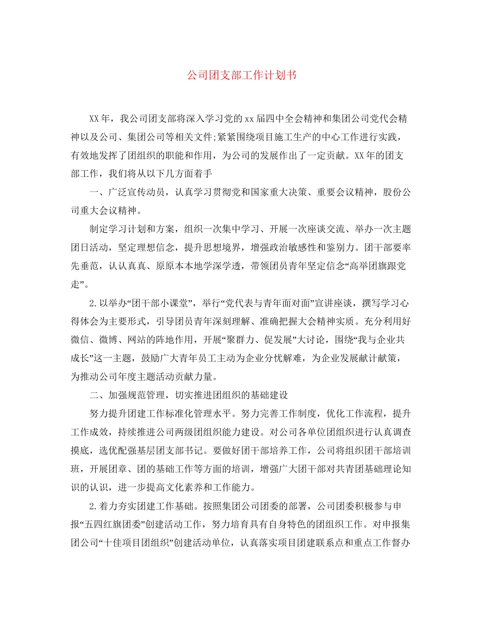 公司团支部工作计划书_第1页