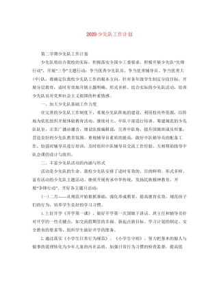 少先队工作计划2
