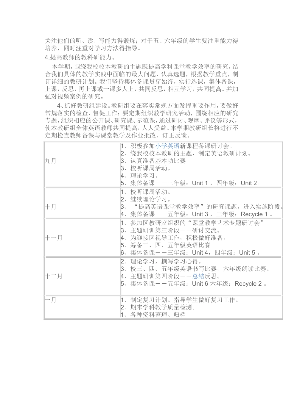 英语教研计划_第2页