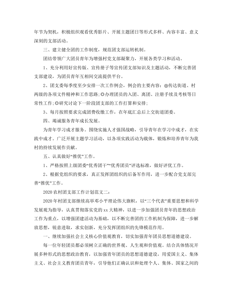 农村团支部工作计划_第2页