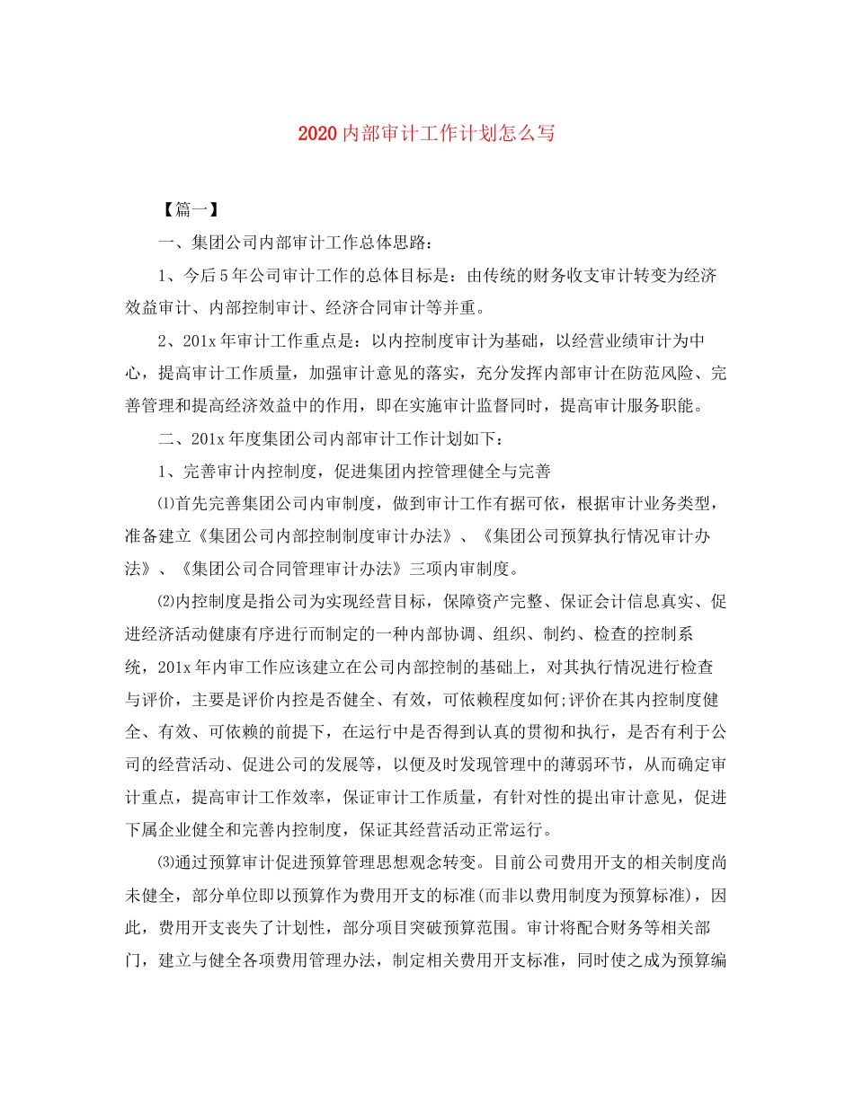内部审计工作计划怎么写_第1页