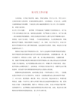 实习生工作计划