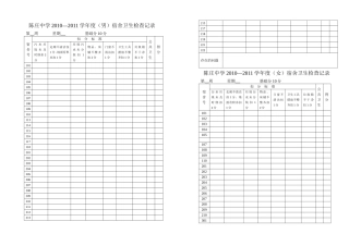 宿舍卫生检查表