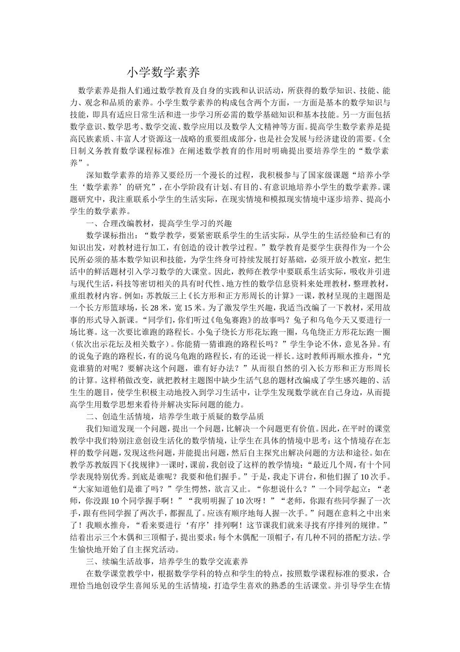 小学数学素养_第1页