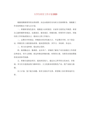 大学生村官工作计划3