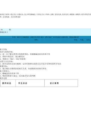 酸碱盐复习教案