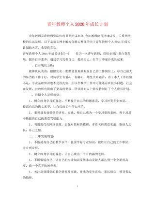 青年教师个人年成长计划