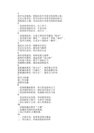 廉政工作写作提纲30例