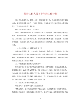 统计工作人员下半年的工作计划