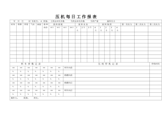 压机工作报表