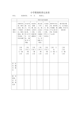 教案检查记录表