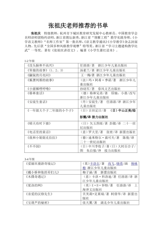 张祖庆推荐书目