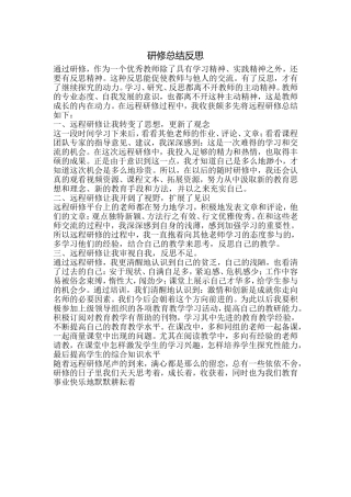 研修总结反思