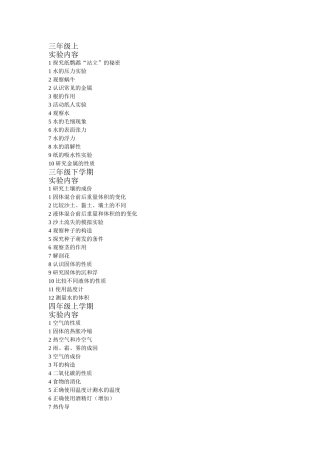 小学科学实验表