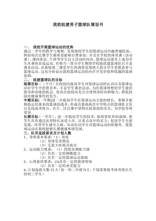 篮球队组建计划