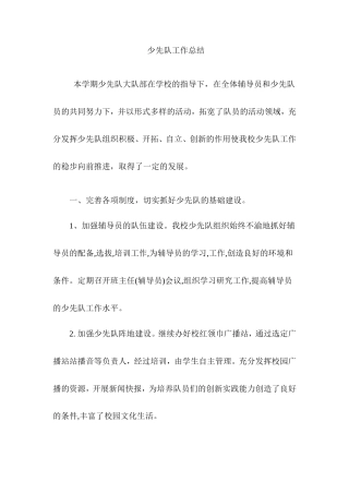 少先队工作总结