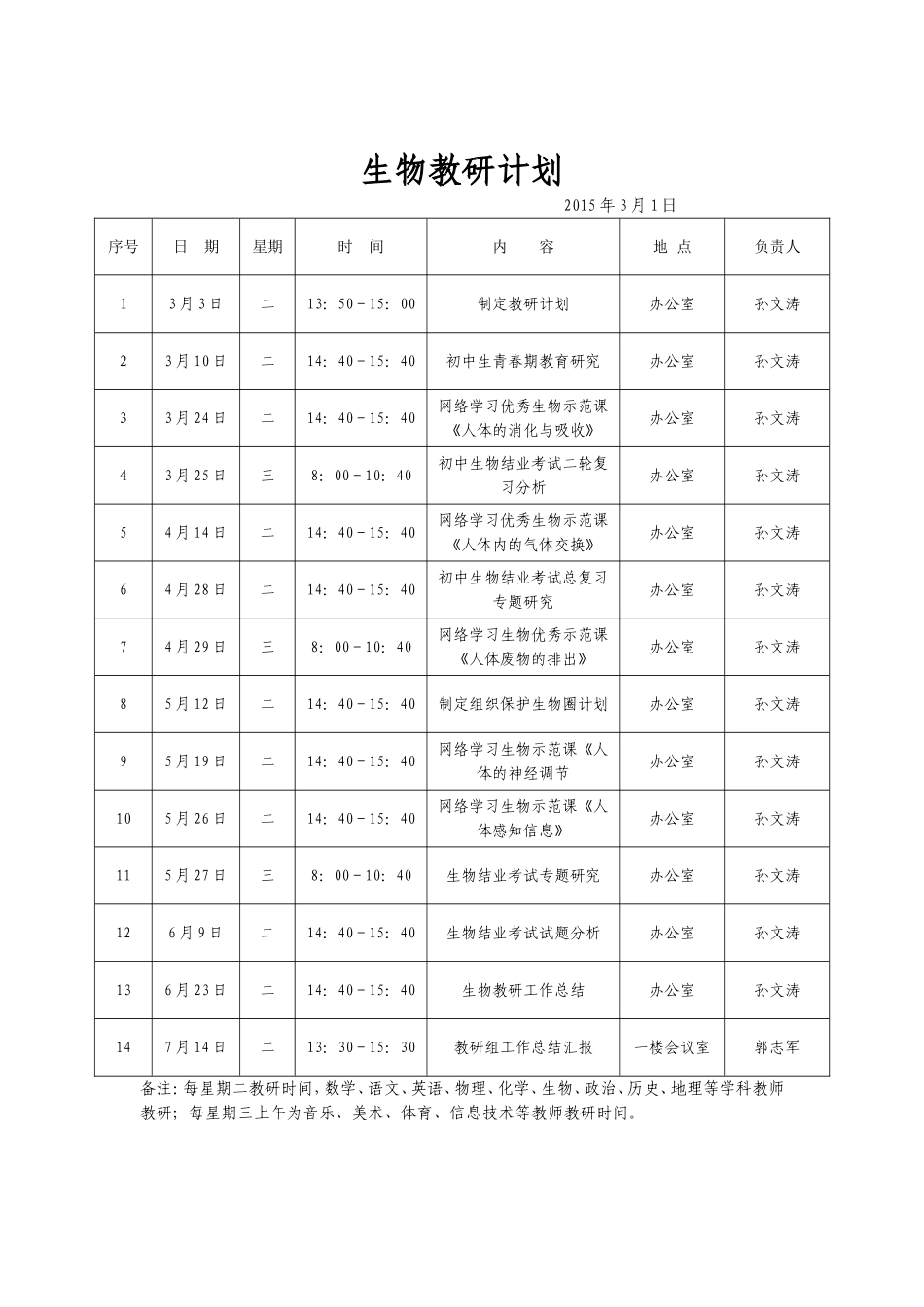 生物教研计划_第1页