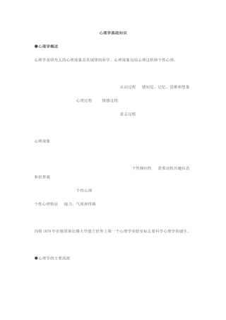 心理学基础知识