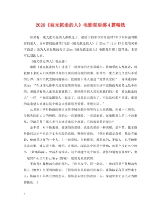 2024《被光抓走的人》电影观后感4篇精选
