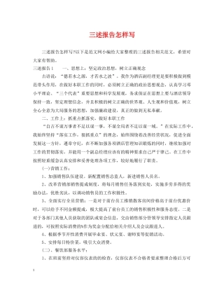 三述报告怎样写