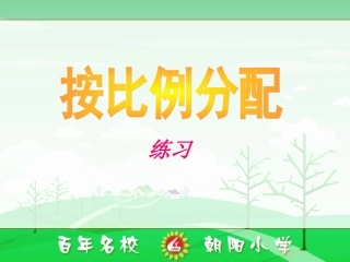 按比例分配练习