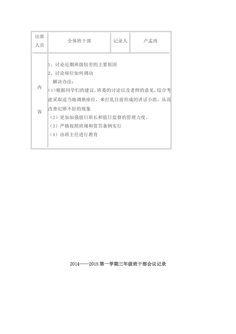 班委会记录表_第2页