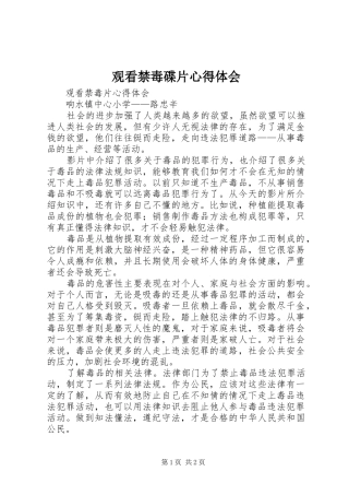 观看禁毒碟片体会心得3