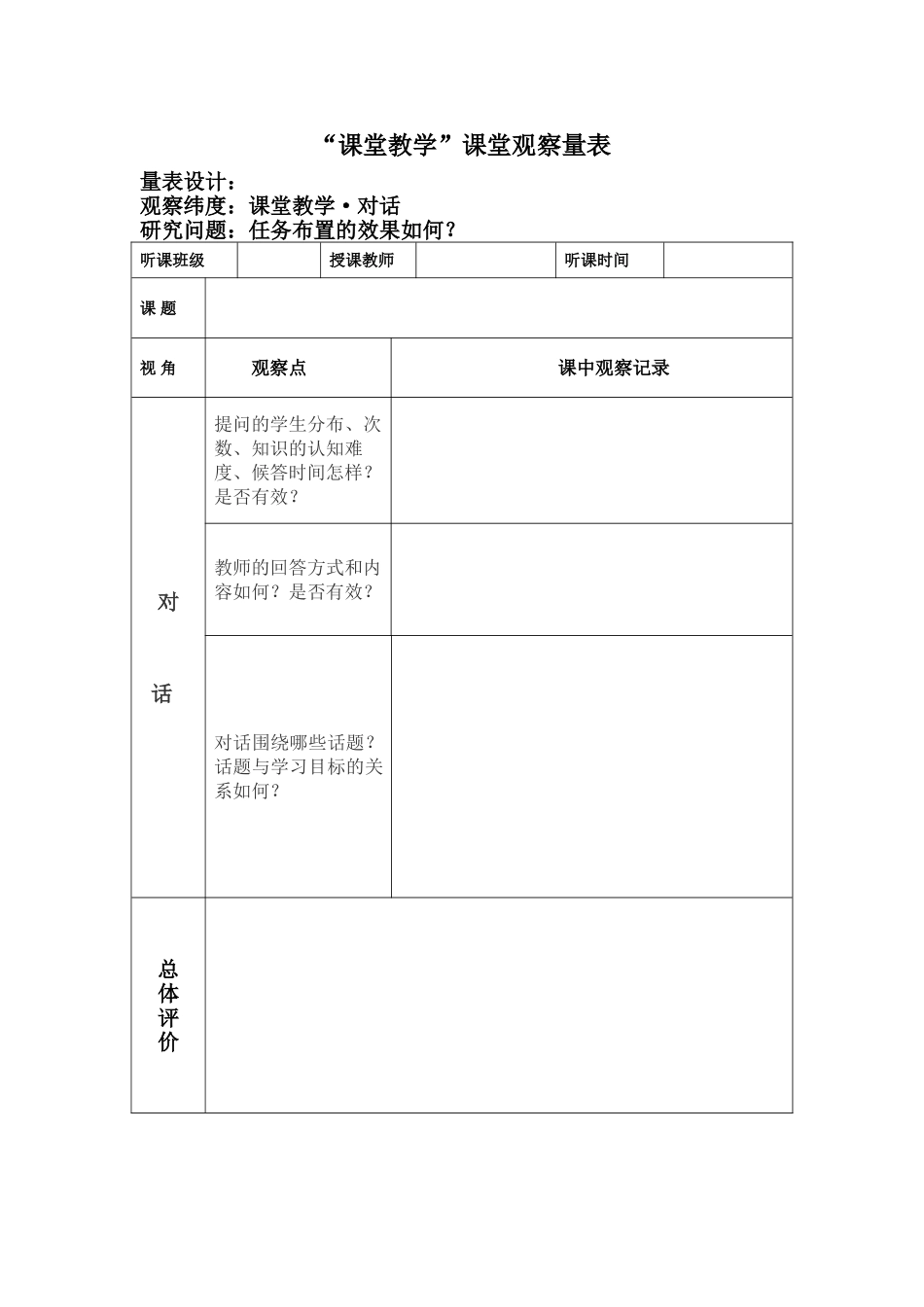 课堂观察量表1_第1页