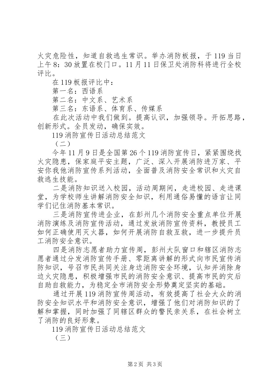 119消防宣传日活动总结 _第2页