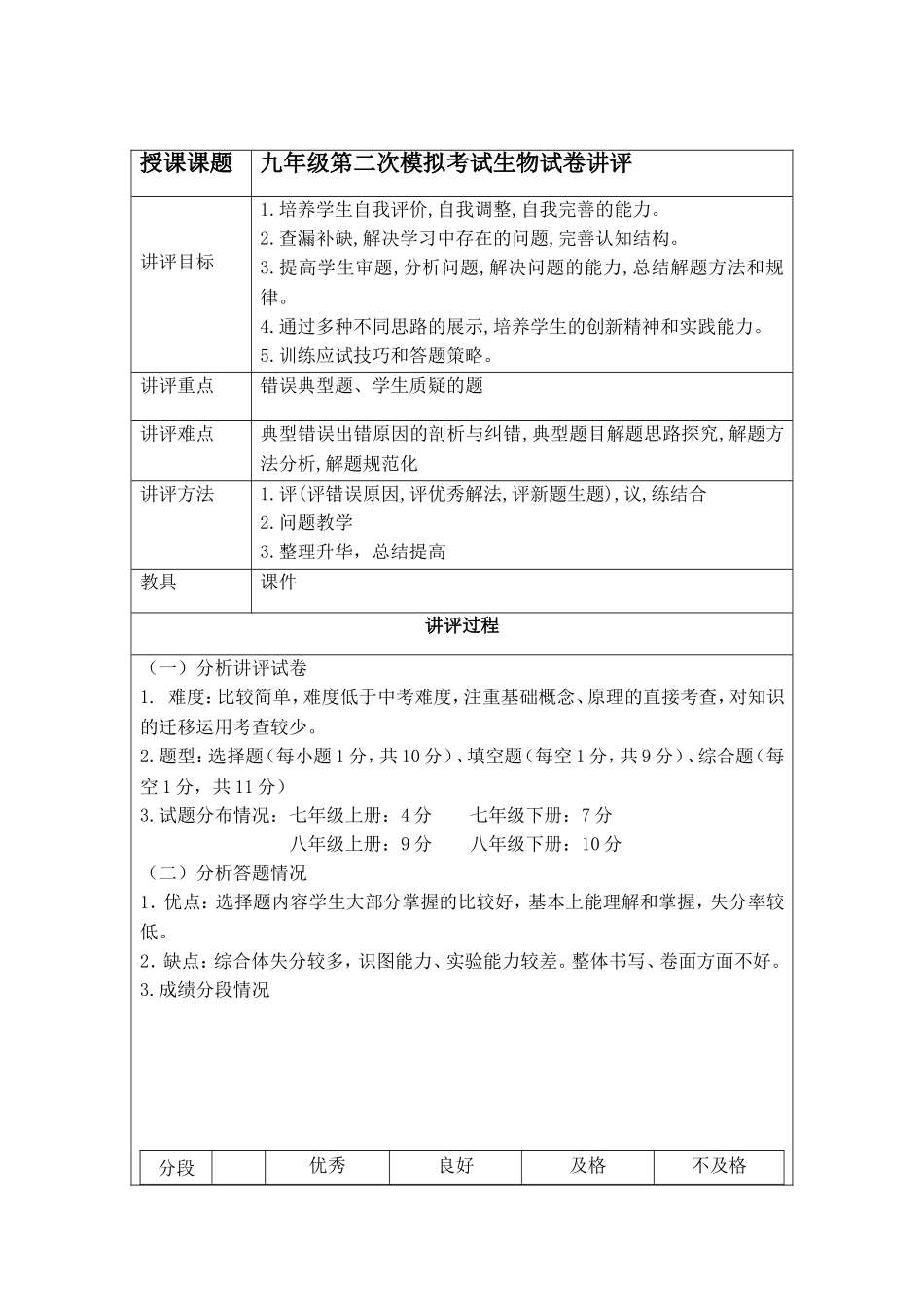 生物试卷讲评_第1页