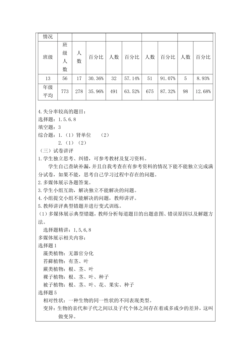 生物试卷讲评_第2页