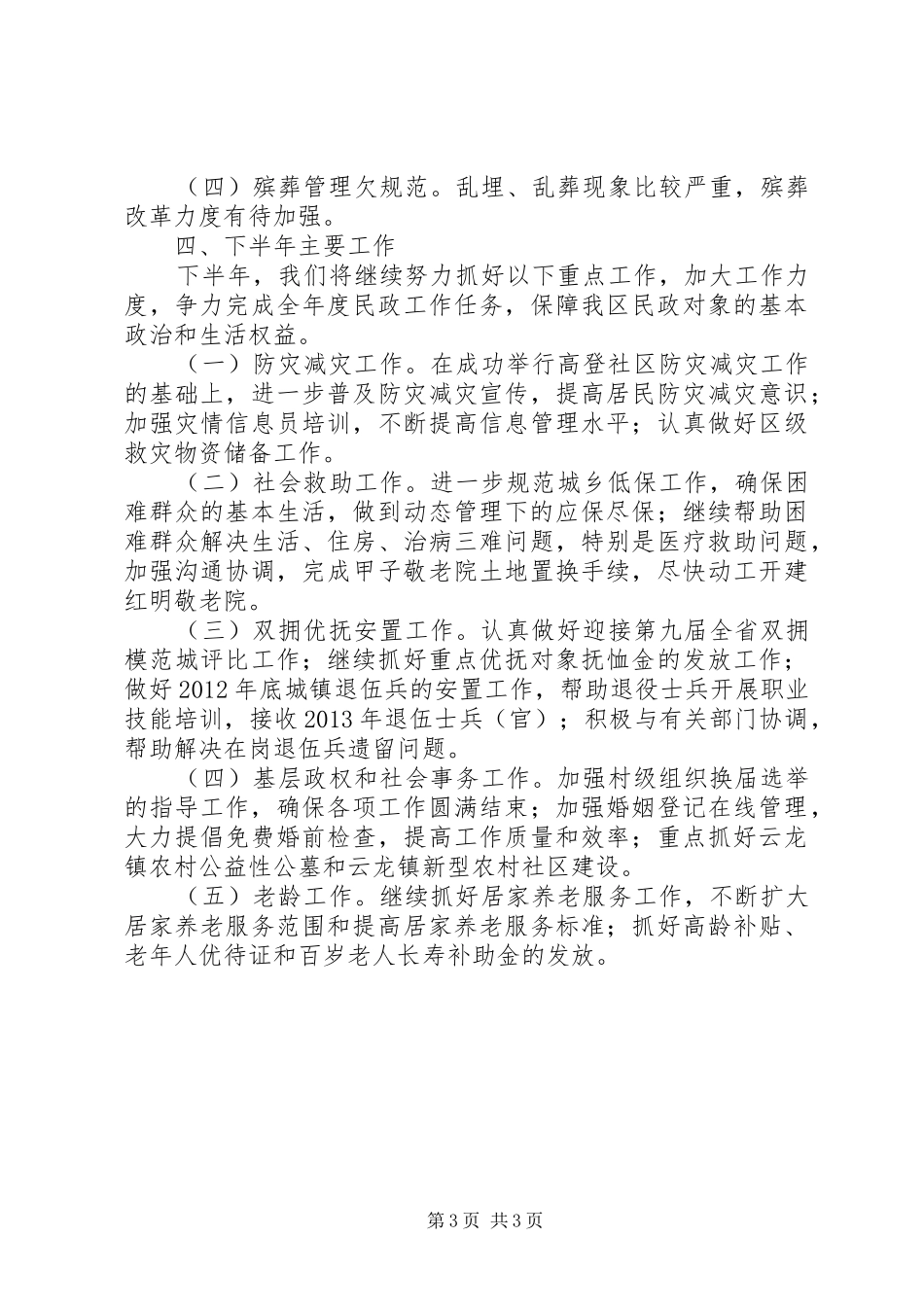 20XX年市区民政局工作总结_第3页