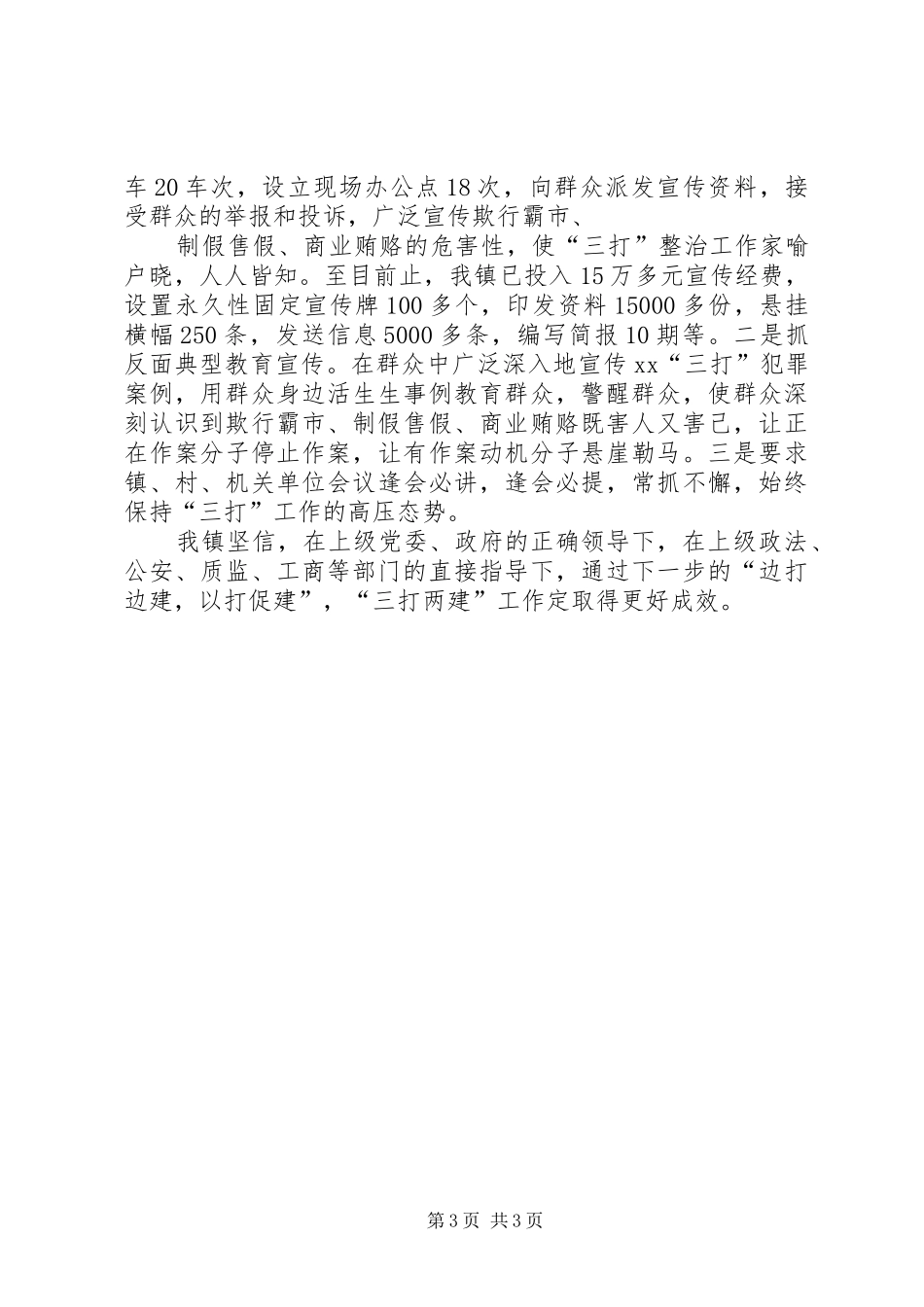 XX镇“三打两建”专项行动阶段性总结 _第3页