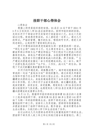 挂职干部体会心得3