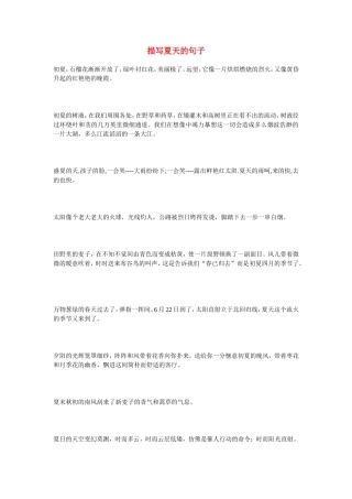 描写夏天的句子