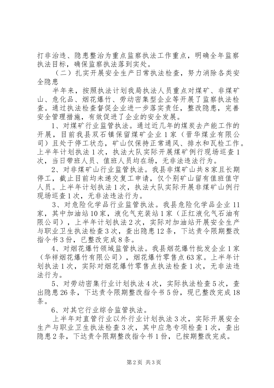 202X年安监局执法大队工作总结_第2页