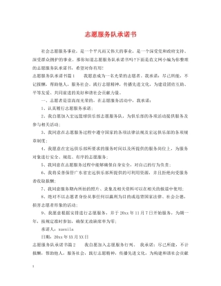志愿服务队承诺书 