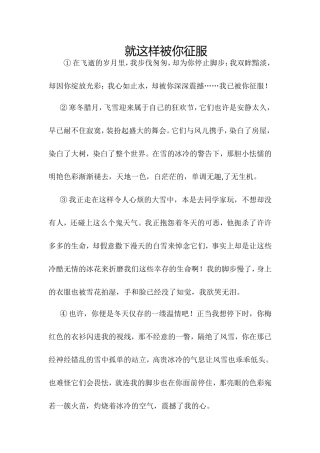 就这样被你征服