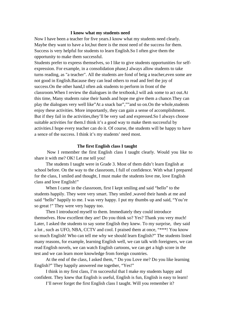 英语话题演讲稿_第1页