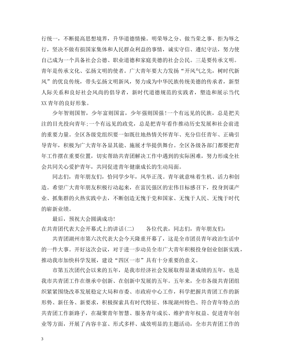 在共青团代表大会开幕式上的讲话 _第3页